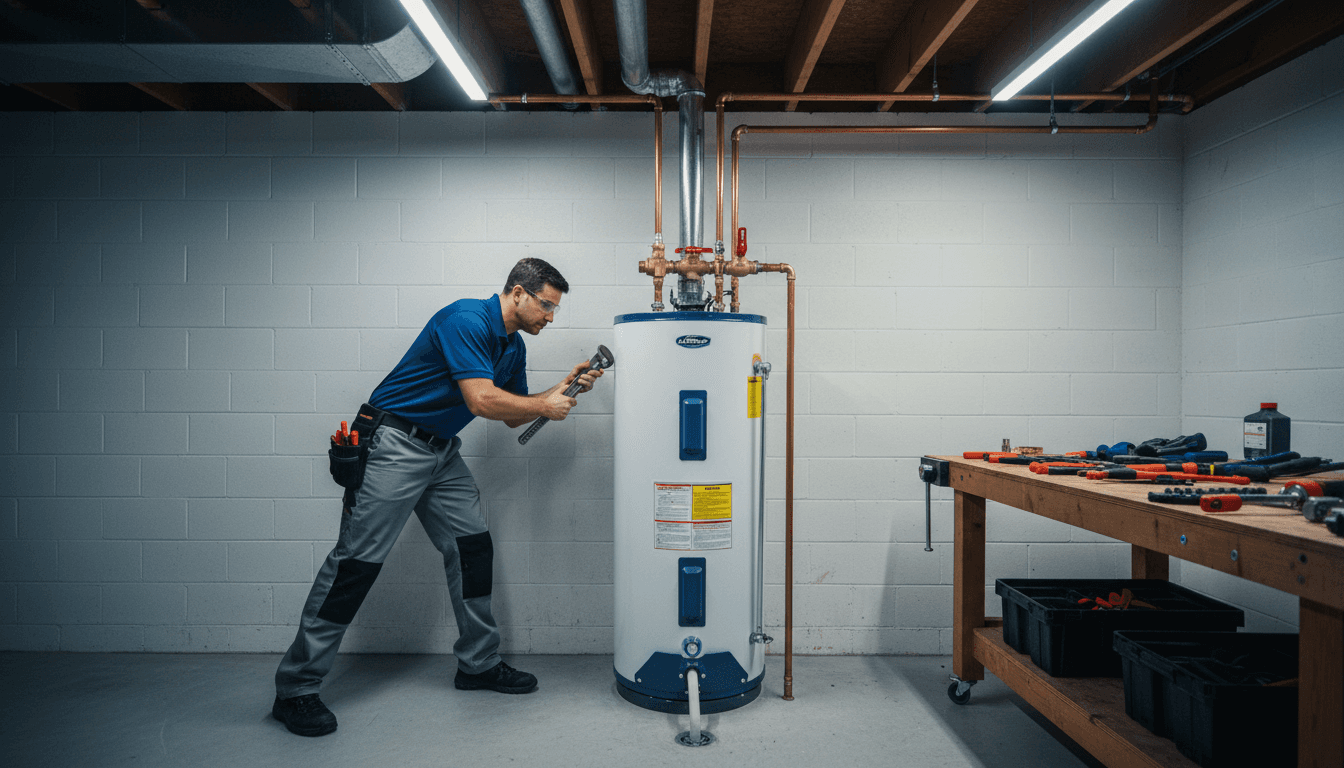 Hot water system installation in a home